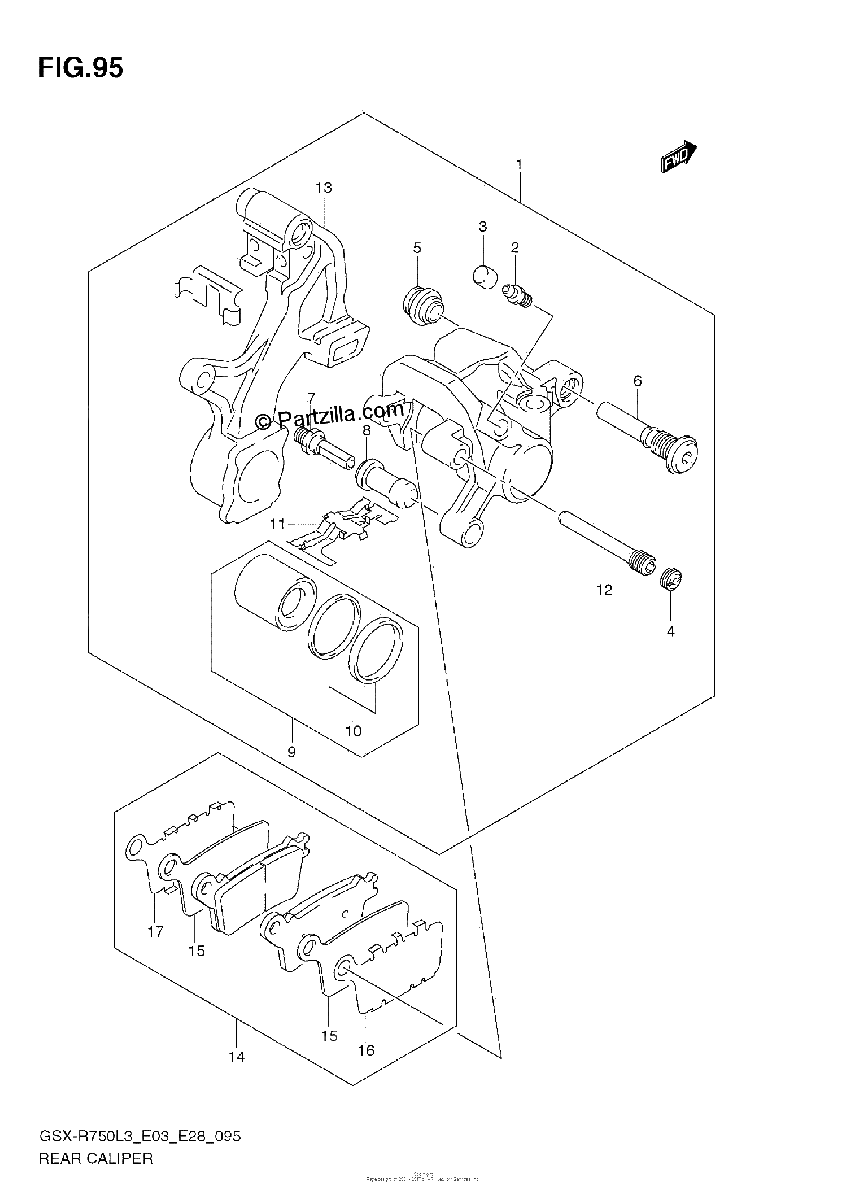 Diagrama de REAR CALIPER