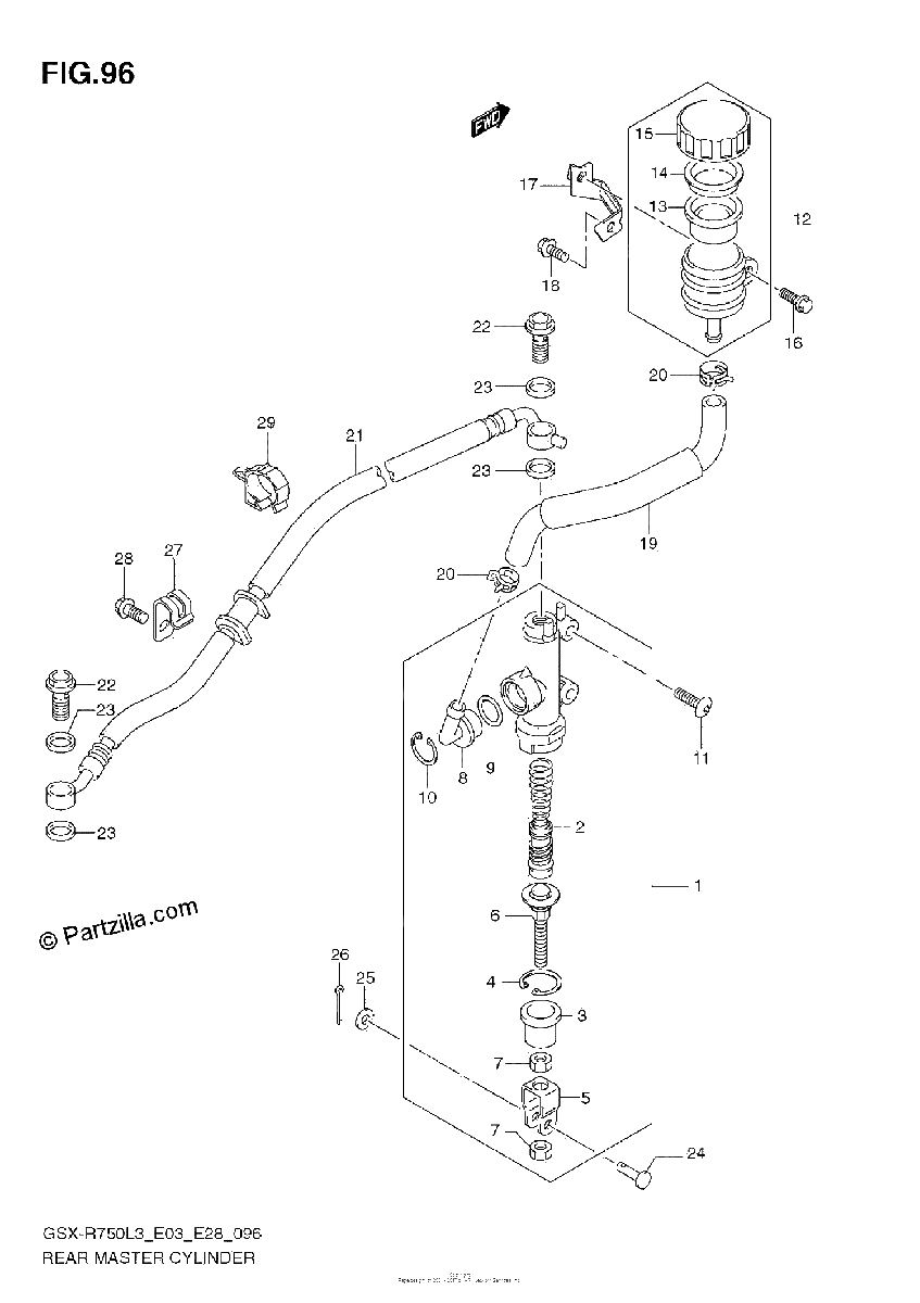 Diagrama de REAR MASTER CYLINDER