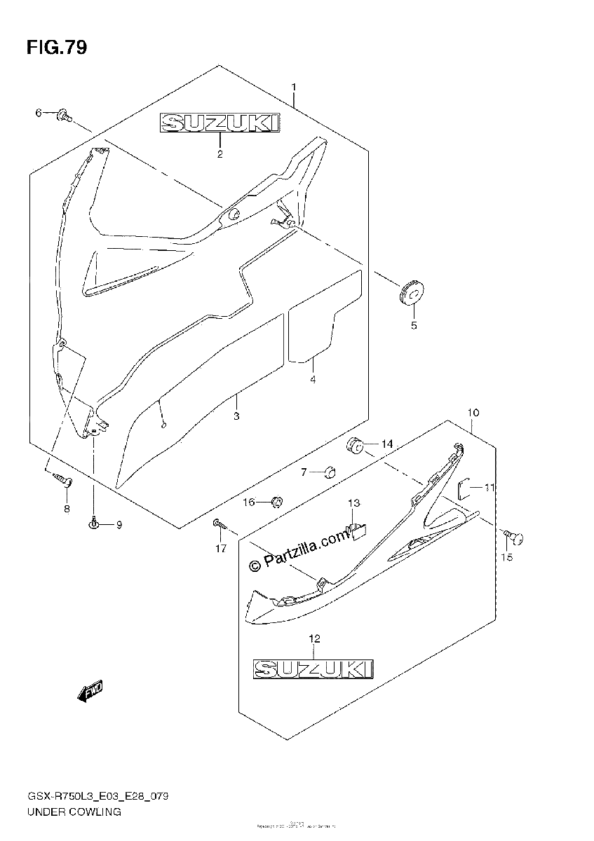 Diagrama de UNDER COWLING