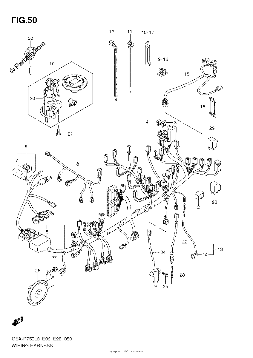 Diagrama de WIRING HARNESS E03