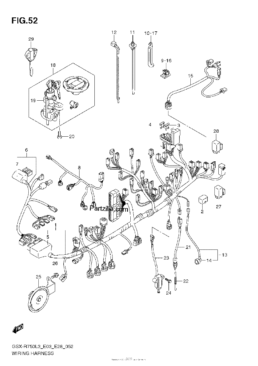 Diagrama de WIRING HARNESS E33