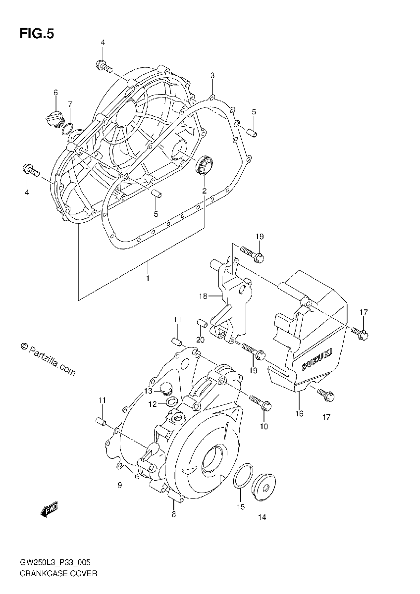 Diagrama de CRANKCASE COVER