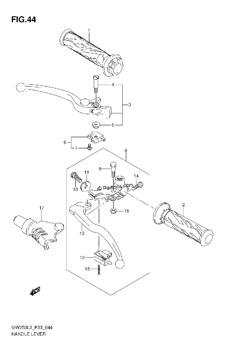 Diagrama de HANDLE LEVER