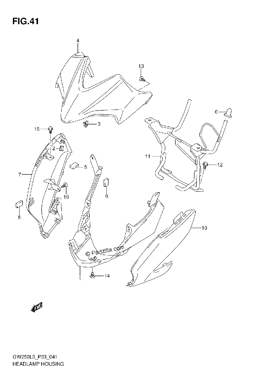 Diagrama de HEADLAMP HOUSING