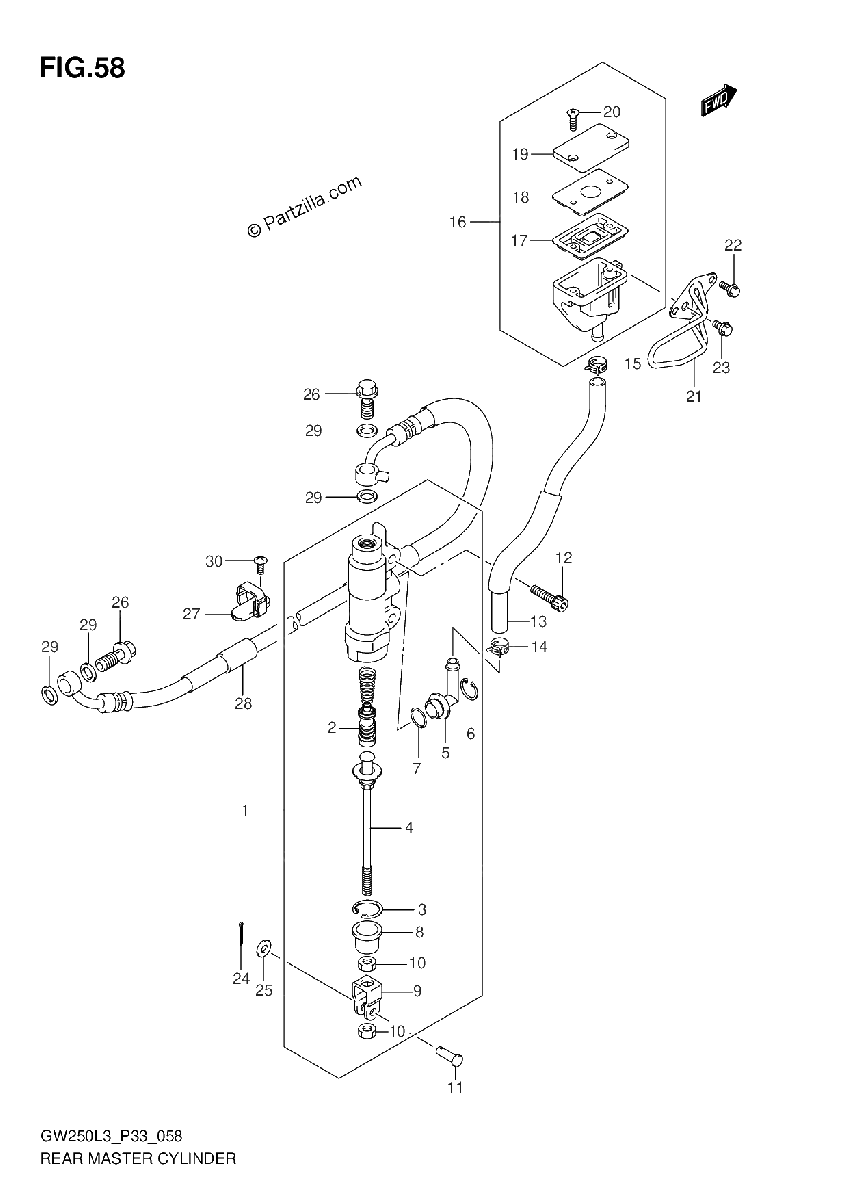 Diagrama de REAR MASTER CYLINDER
