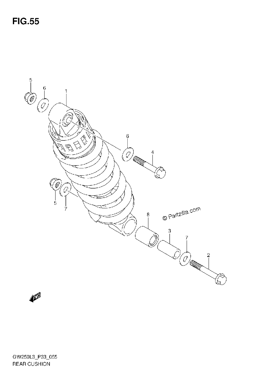 Diagrama de REAR SHOCK ABSORBER