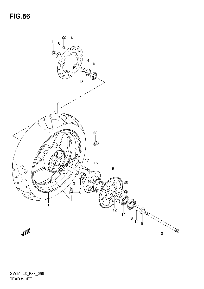 Diagrama de REAR WHEEL