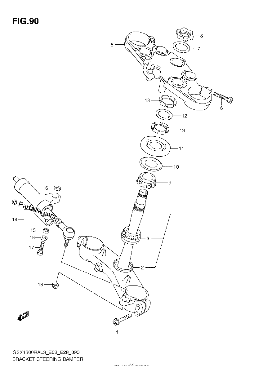 Diagrama de BRACKET STEERING DAMPER