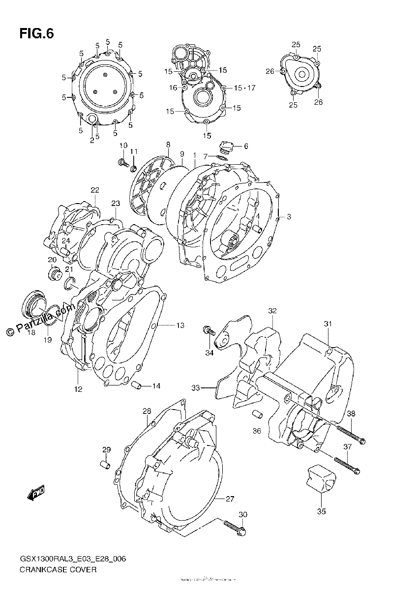 Diagrama de CRANKCASE COVER