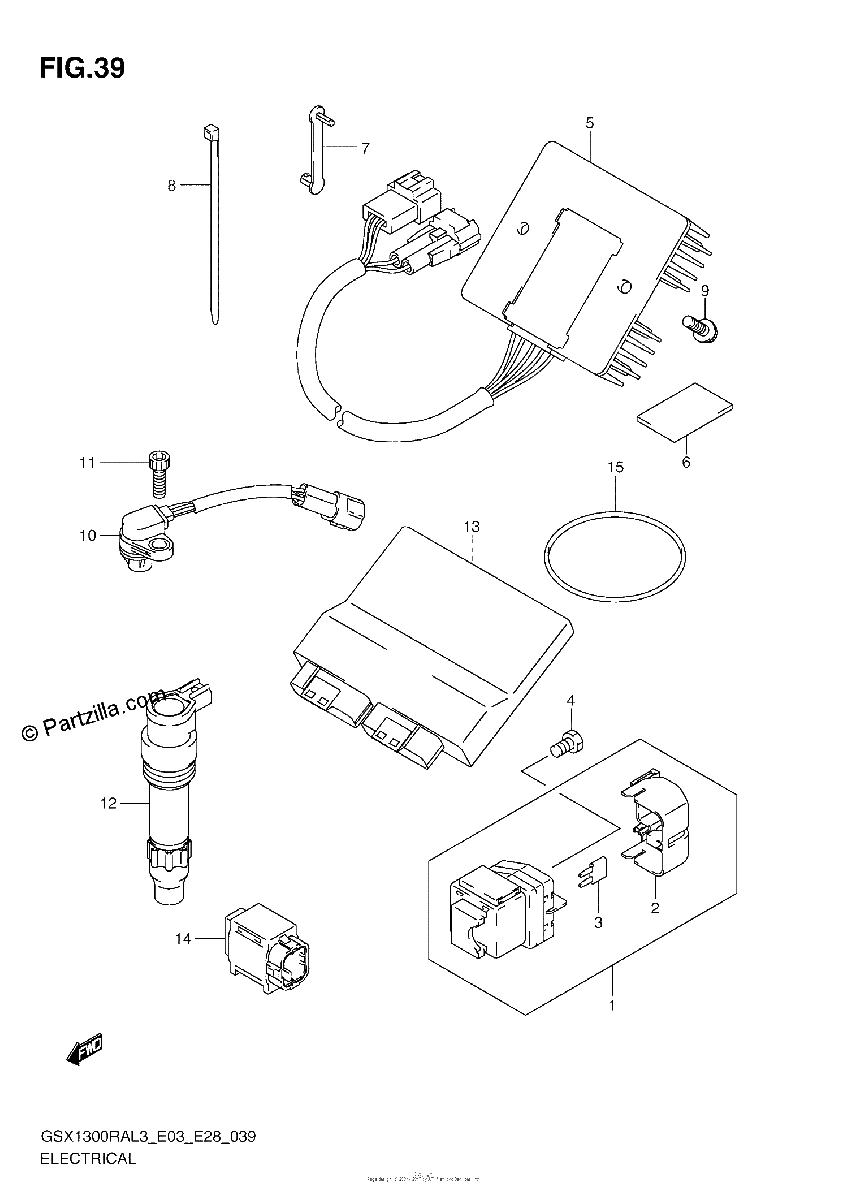Diagrama de ELECTRICAL GSX1300RAL3 E28