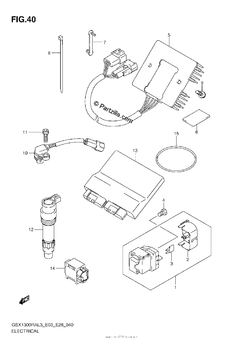 Diagrama de ELECTRICAL GSX1300RAL3 E33
