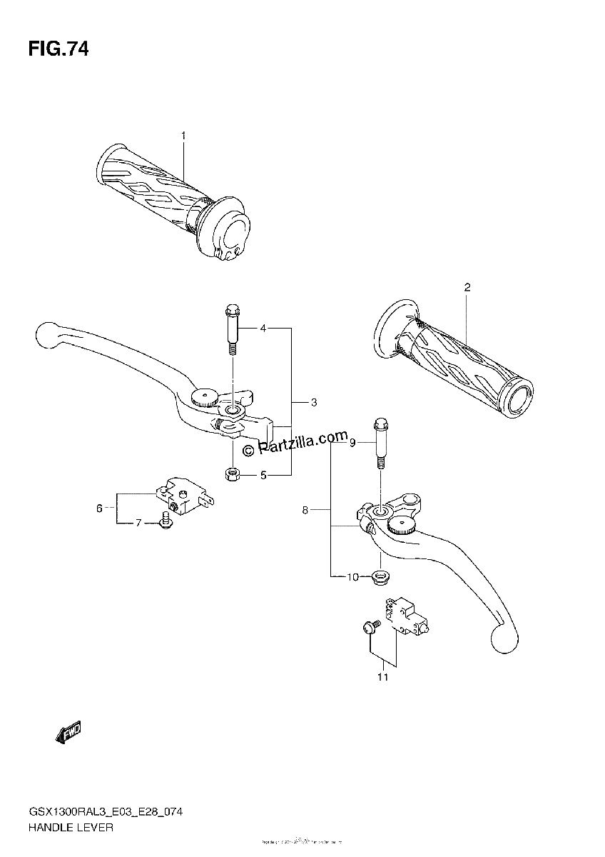 Diagrama de HANDLE LEVER