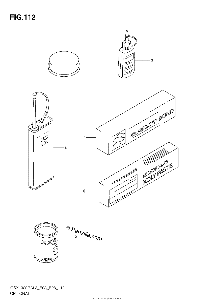 Diagrama de OPTIONAL GSX1300RAL3 E28