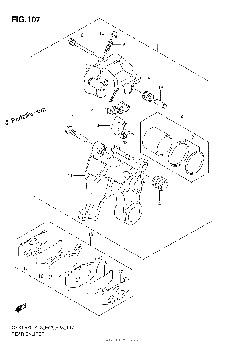 Diagrama de REAR CALIPER