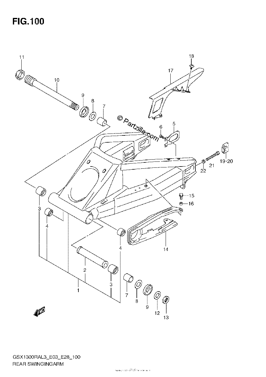 Diagrama de REAR SWINGINGARM