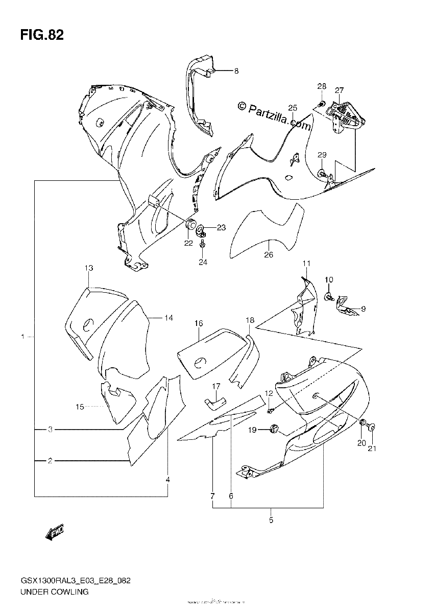 Diagrama de UNDER COWLING
