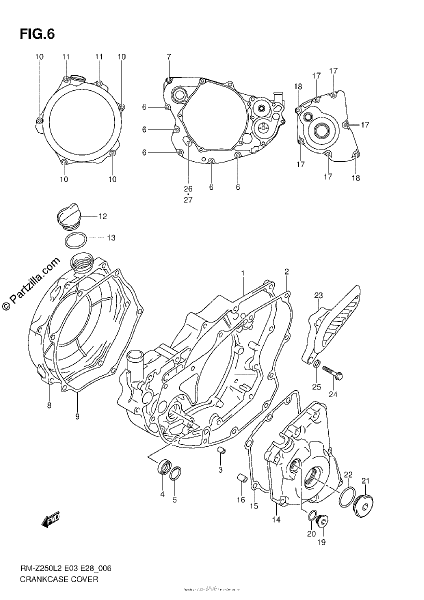 Diagrama de CRANKCASE COVER