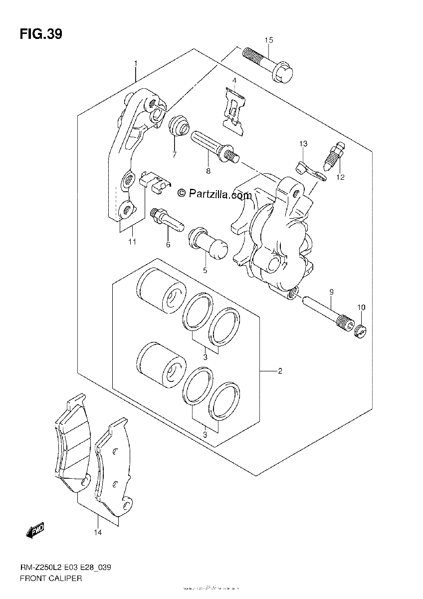 Diagrama de FRONT CALIPER
