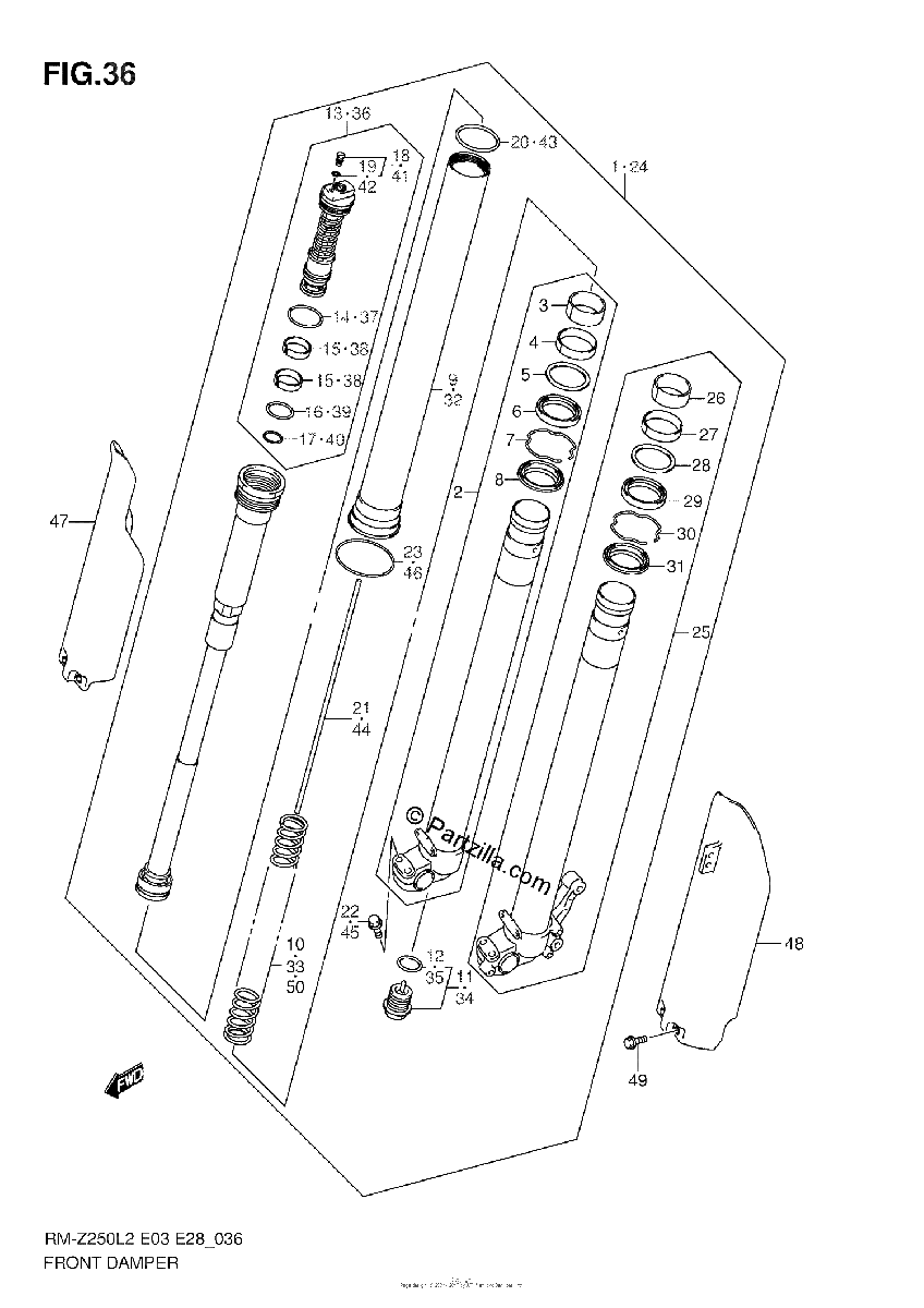Diagrama de FRONT DAMPER