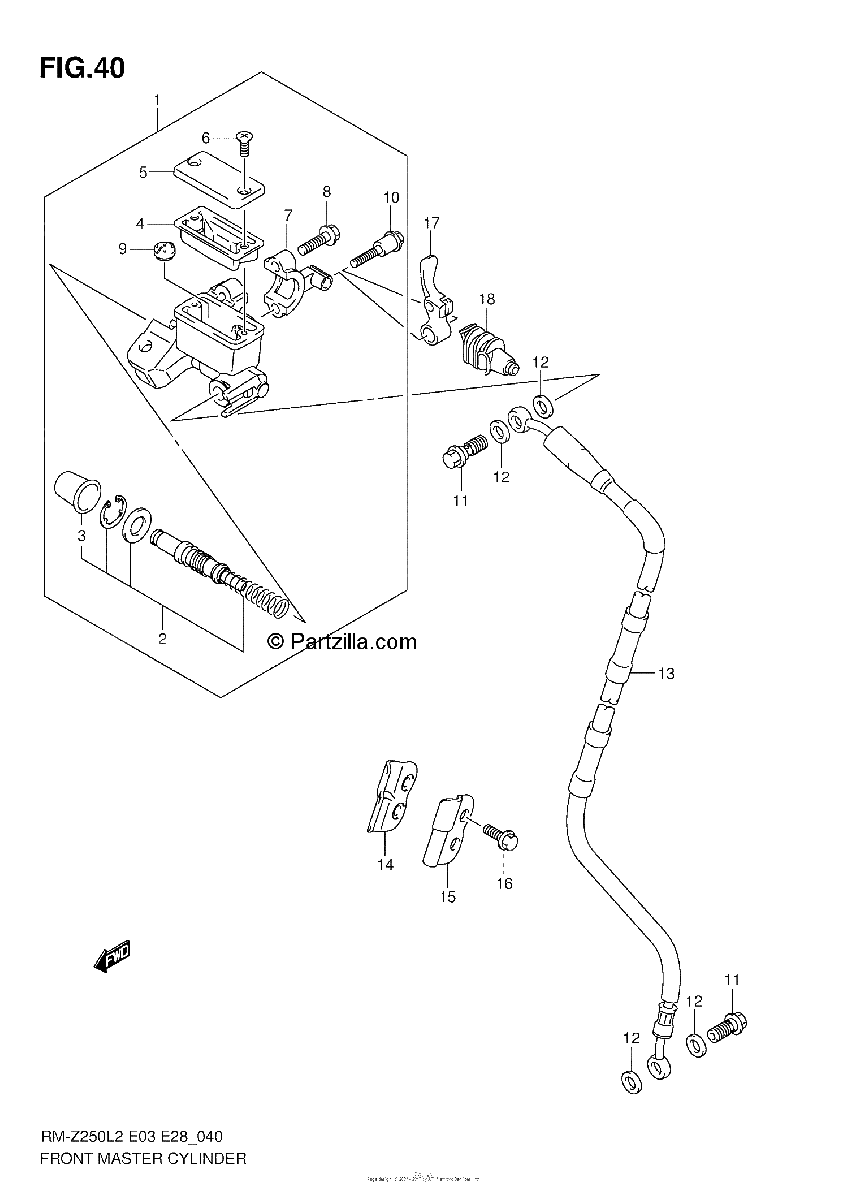 Diagrama de FRONT MASTER CYLINDER
