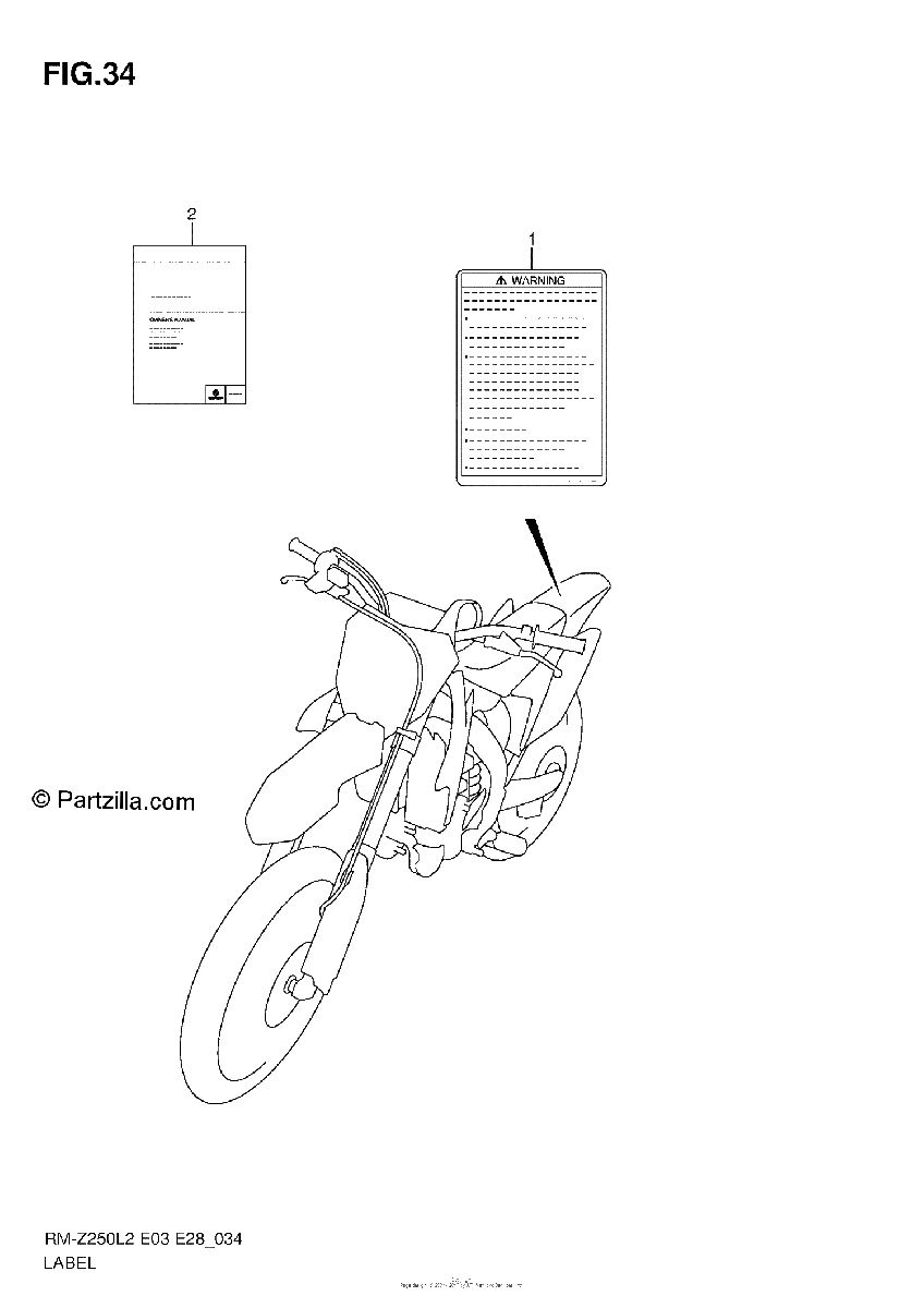 Diagrama de LABEL RM Z250L2 E28