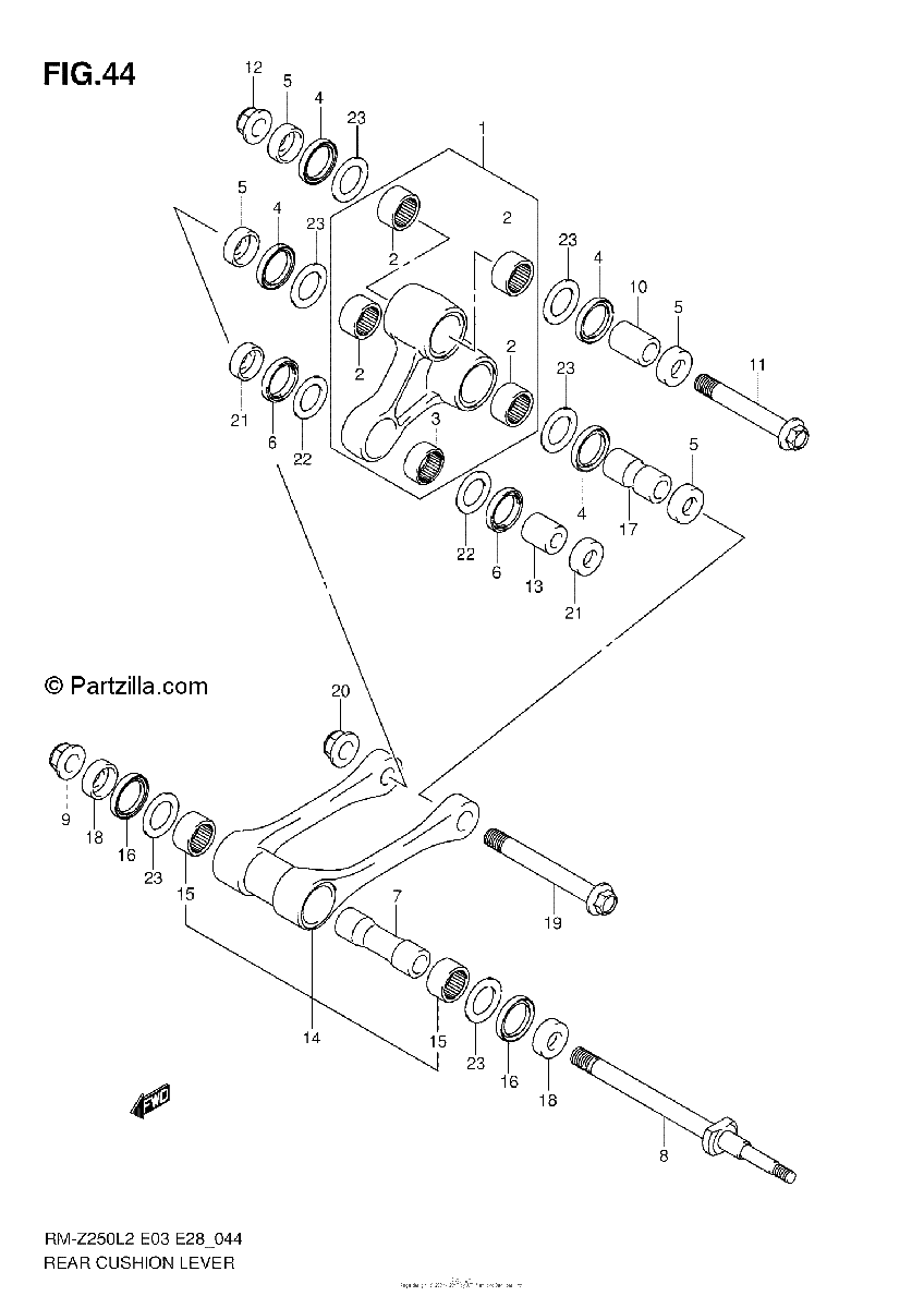 Diagrama de REAR CUSHION LEVER