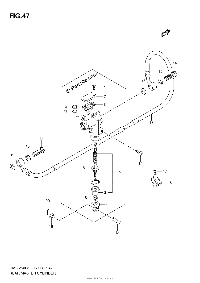 Diagrama de REAR MASTER CYLINDER