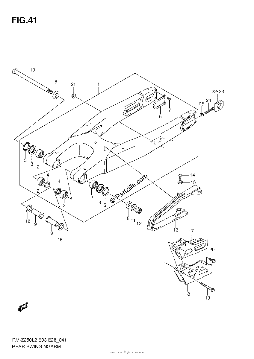 Diagrama de REAR SWINGING ARM