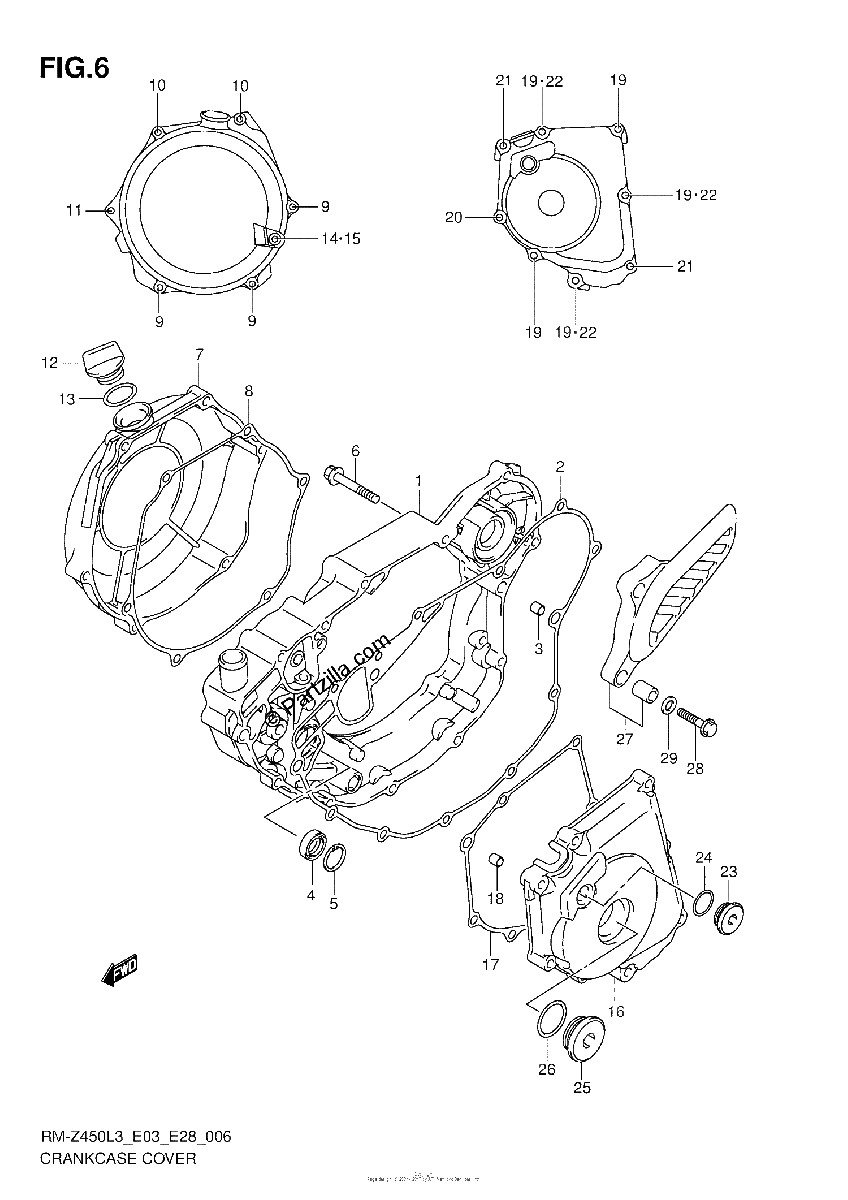 Diagrama de CRANKCASE COVER