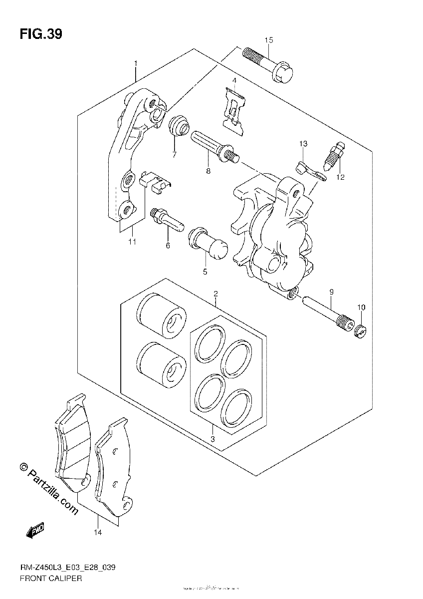 Diagrama de FRONT CALIPER