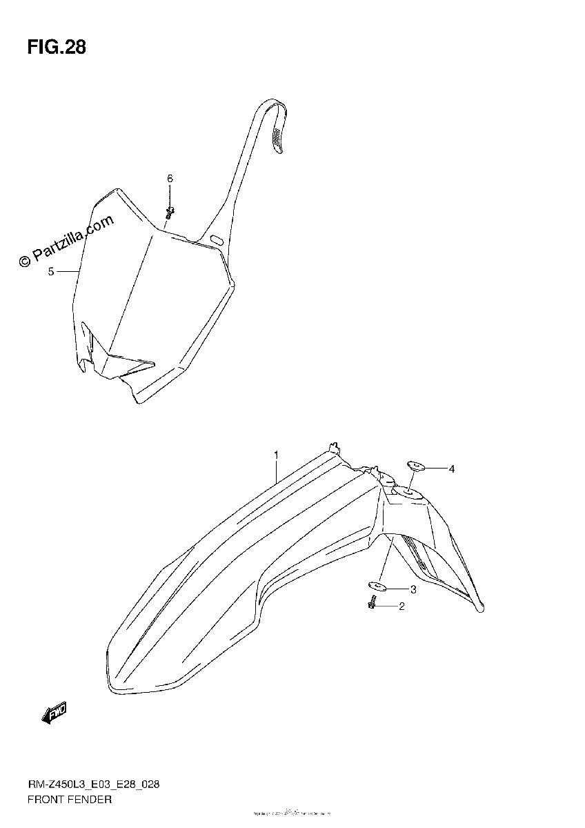 Diagrama de FRONT FENDER