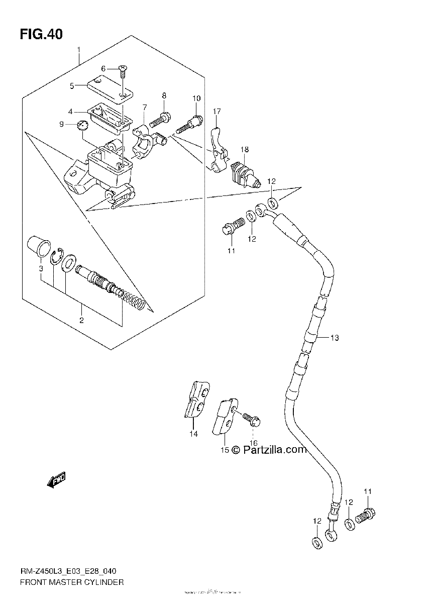 Diagrama de FRONT MASTER CYLINDER