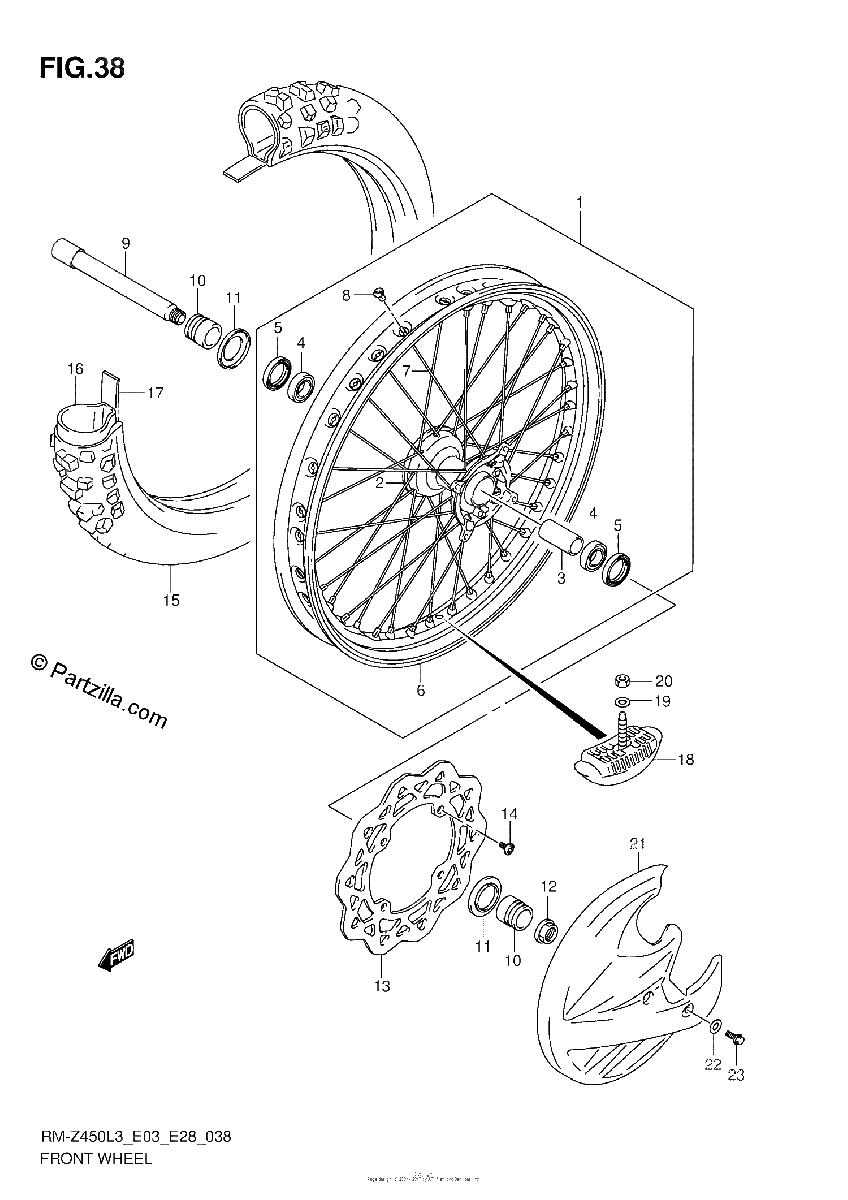 Diagrama de FRONT WHEEL