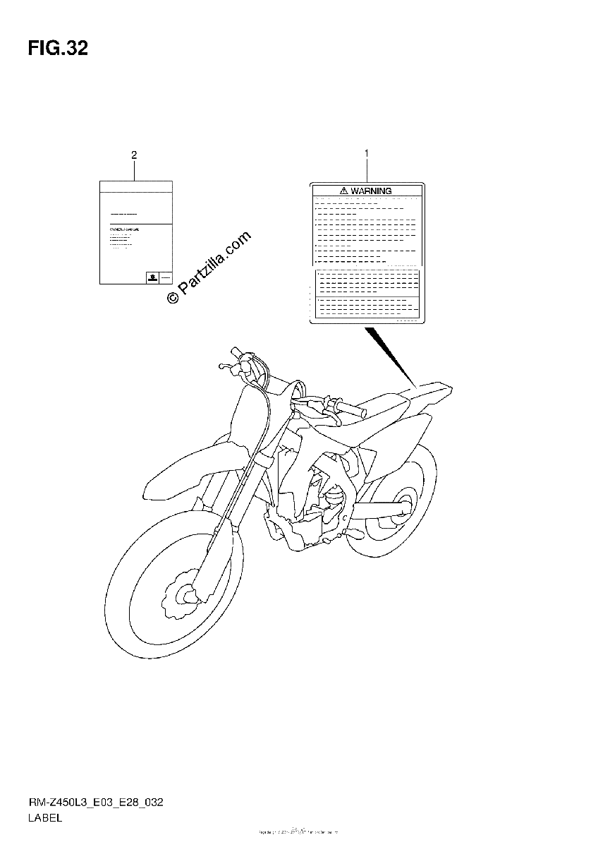 Diagrama de LABEL RM Z450L3 E03