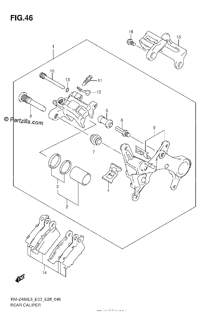 Diagrama de REAR CALIPER