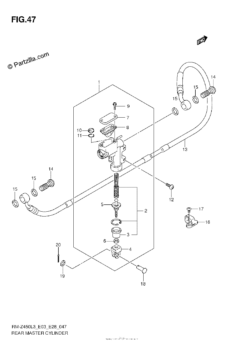Diagrama de REAR MASTER CYLINDER