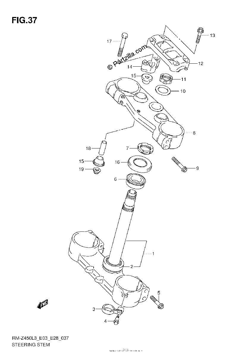 Diagrama de STEERING STEM