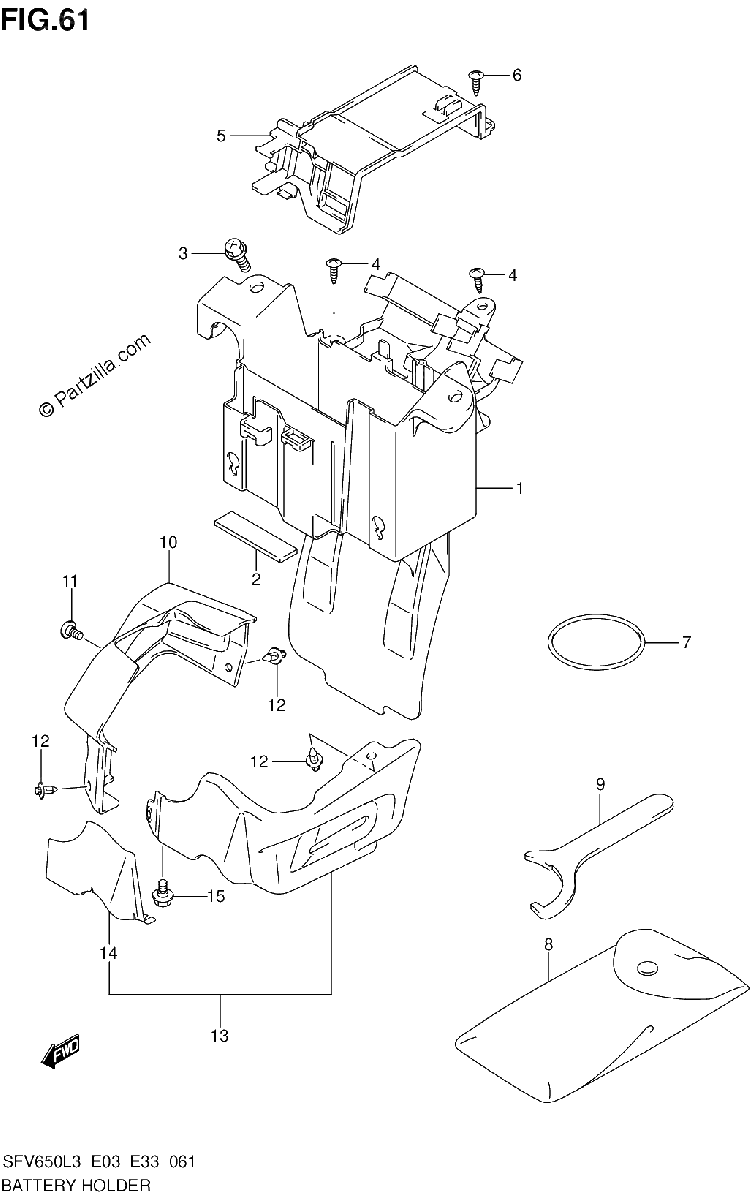 Diagrama de BATTERY HOLDER SFV650AL3 E33