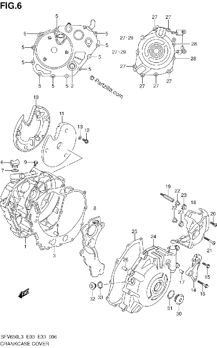 Diagrama de CRANKCASE COVER