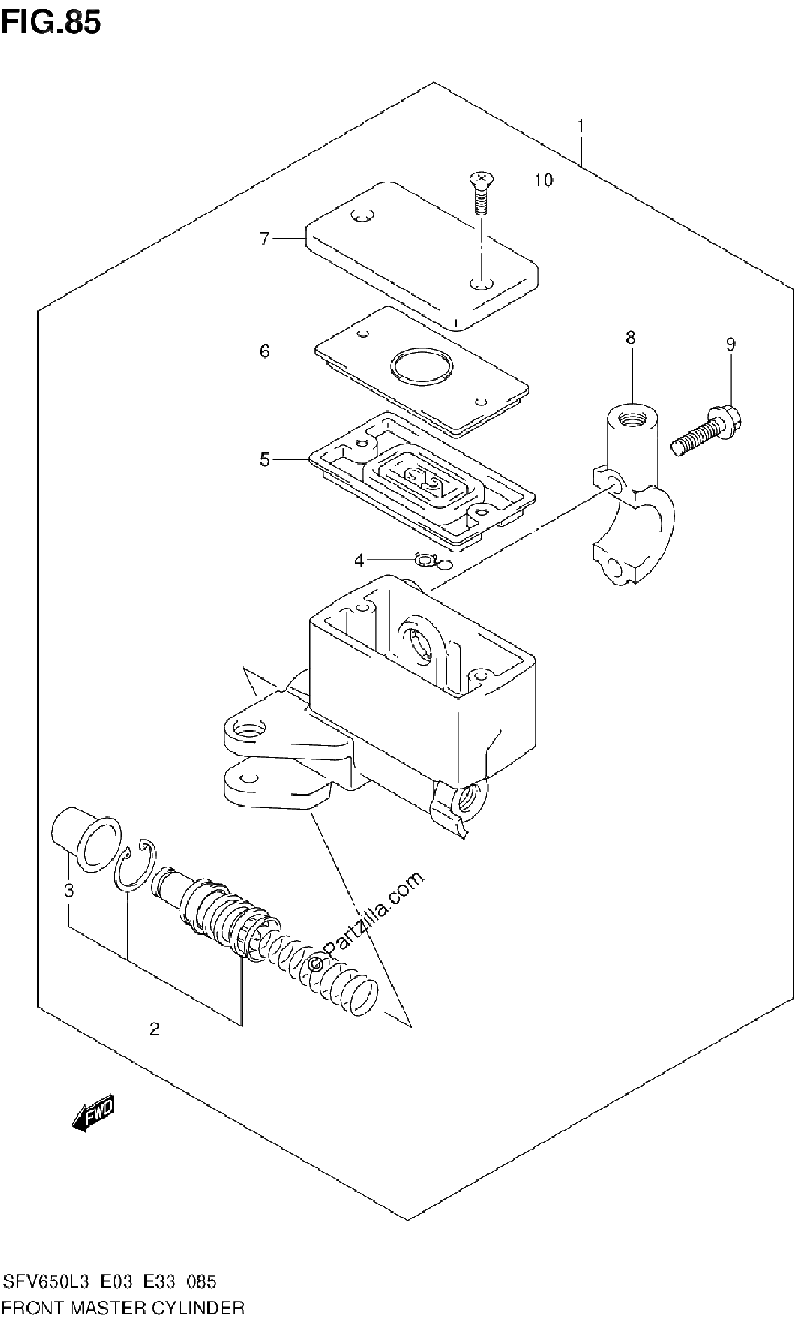 Diagrama de FRONT MASTER CYLINDER SFV650AL3 E33