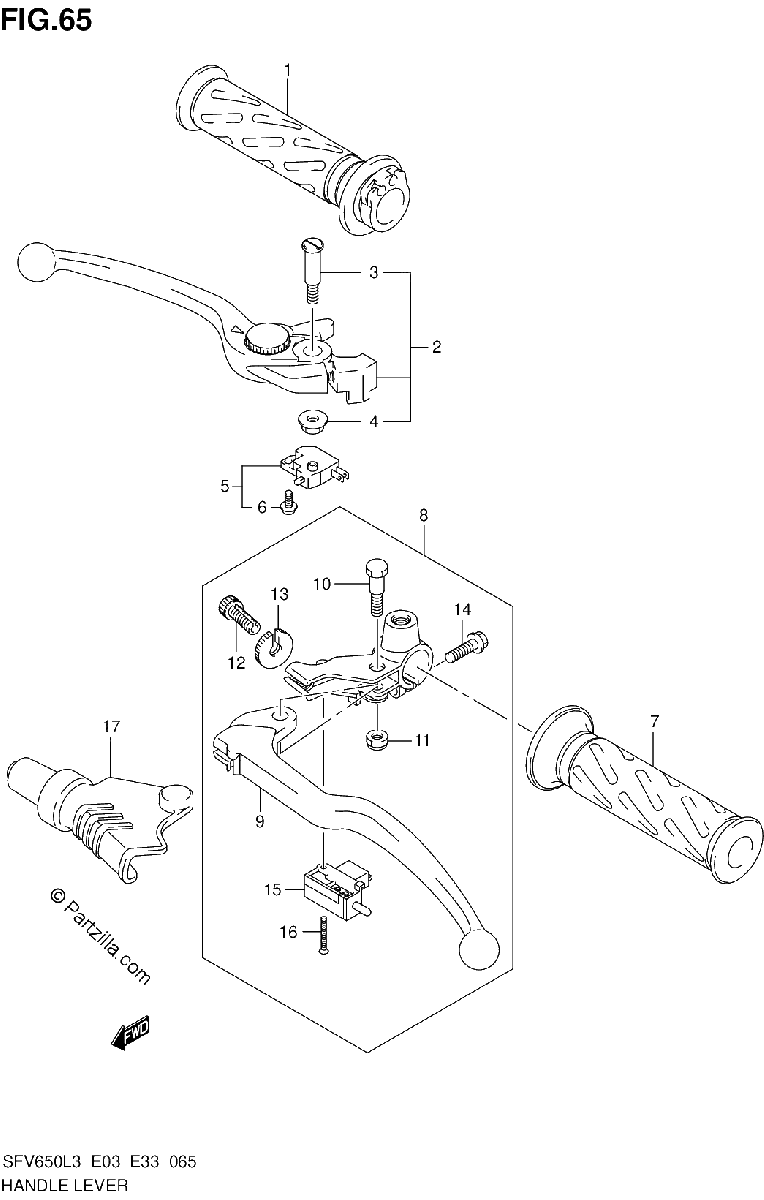 Diagrama de HANDLE LEVER