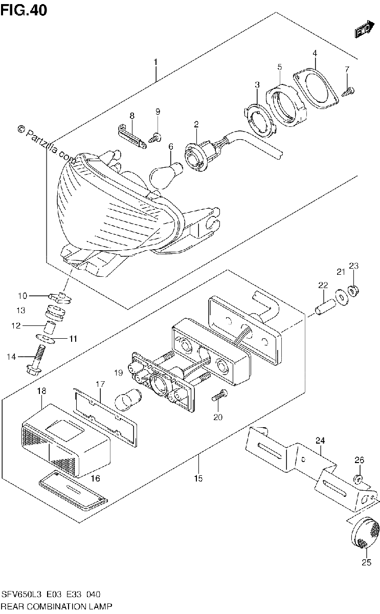 Diagrama de REAR COMBINATION LAMP