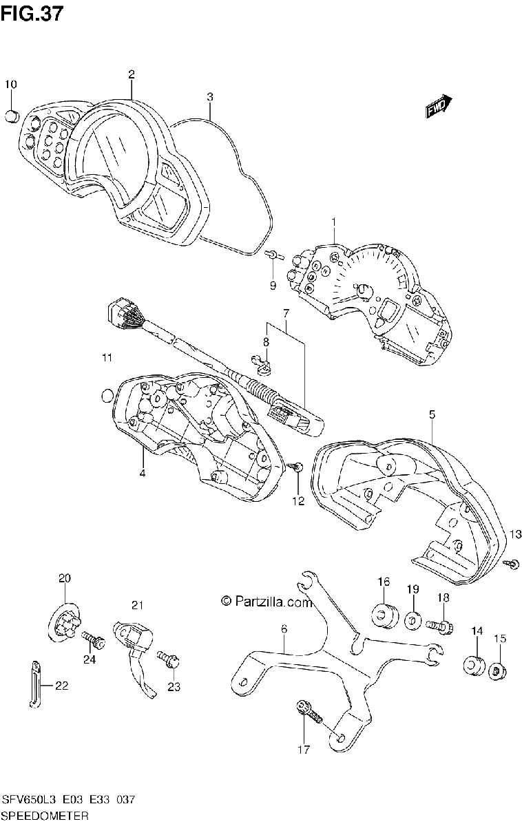 Diagrama de SPEEDOMETER SFV650AL3 E33