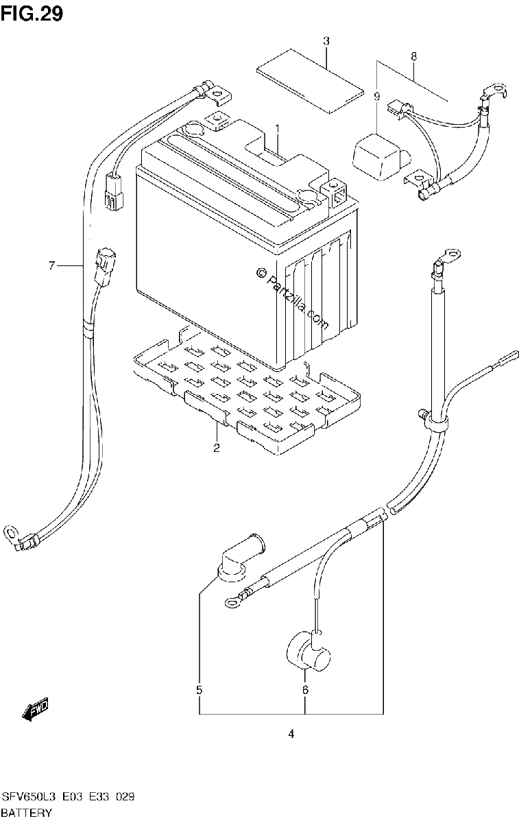 Diagrama de BATTERY SFV650L3 E03