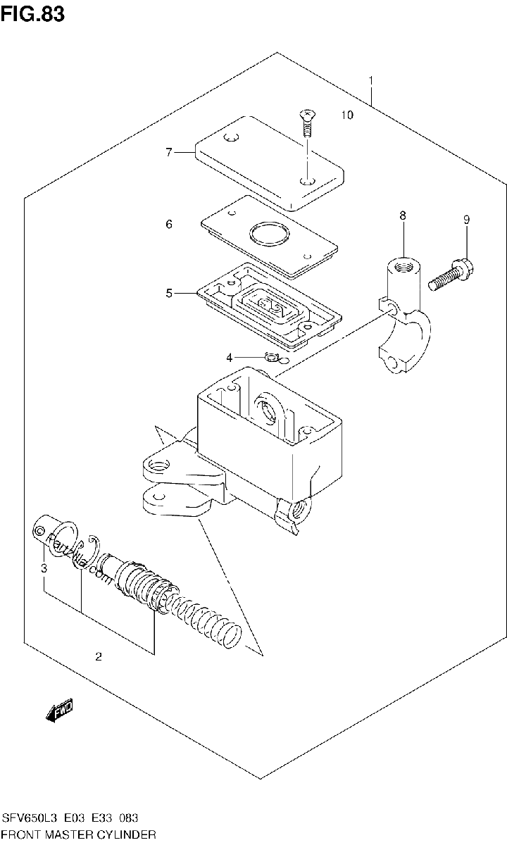 Diagrama de FRONT MASTER CYLINDER SFV650L3 E03
