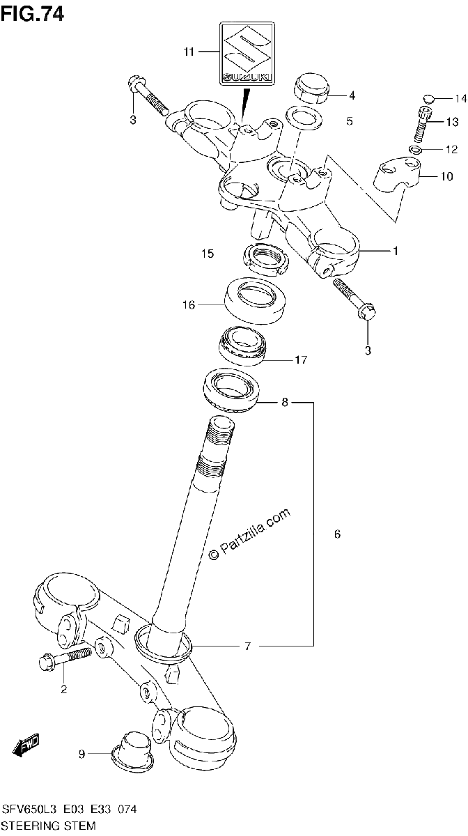 Diagrama de STEERING STEM