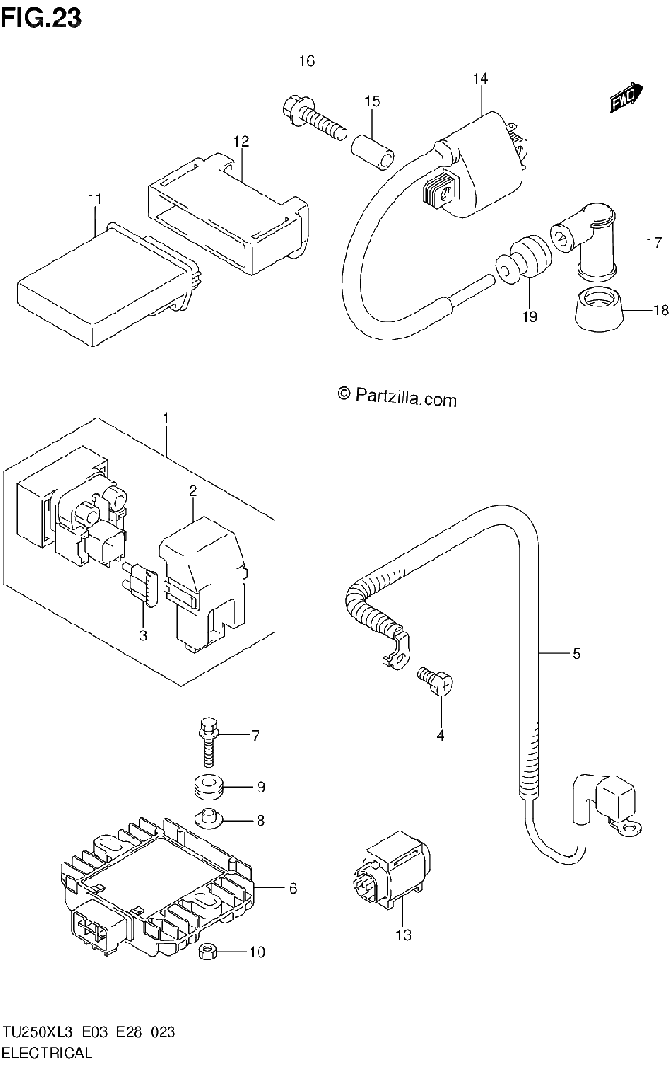 Diagrama de ELECTRICAL TU250XL3 E03
