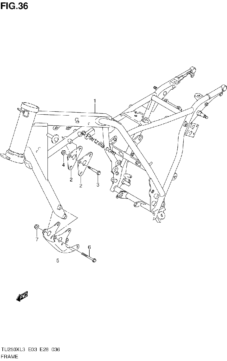 Diagrama de FRAME TU250XL3 E03