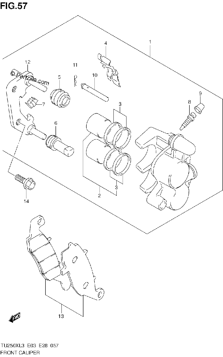 Diagrama de FRONT CALIPER