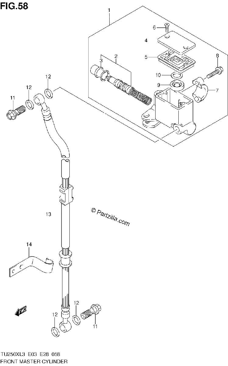 Diagrama de FRONT MASTER CYLINDER